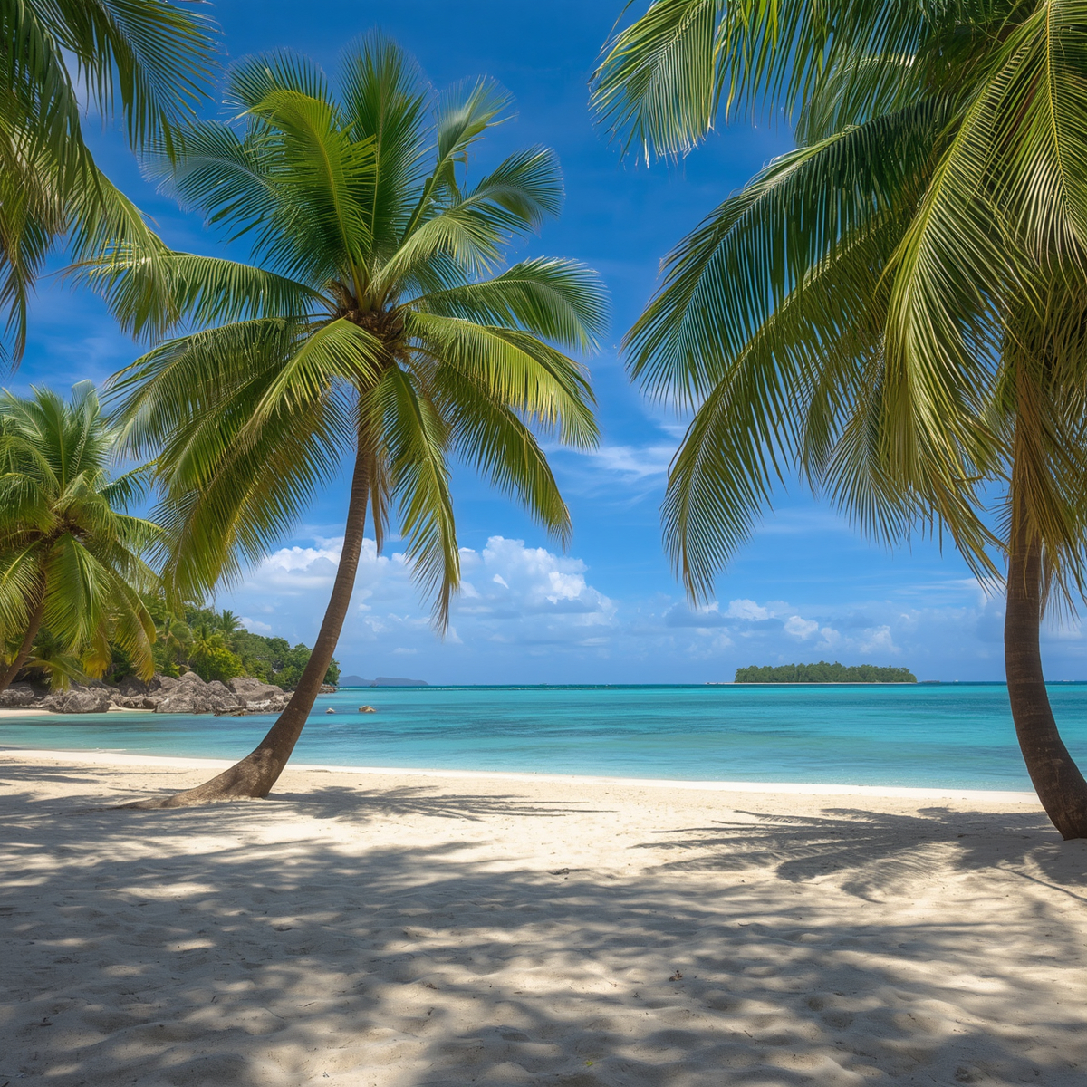 Tropikalna plaża z palmami